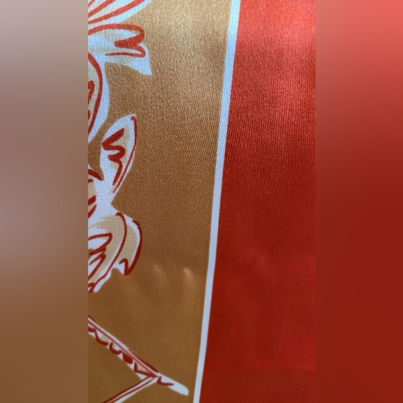 2008 100% Silk Lotty B. Mustique Orange, White and Cream Scarf - Picture 10 of 12